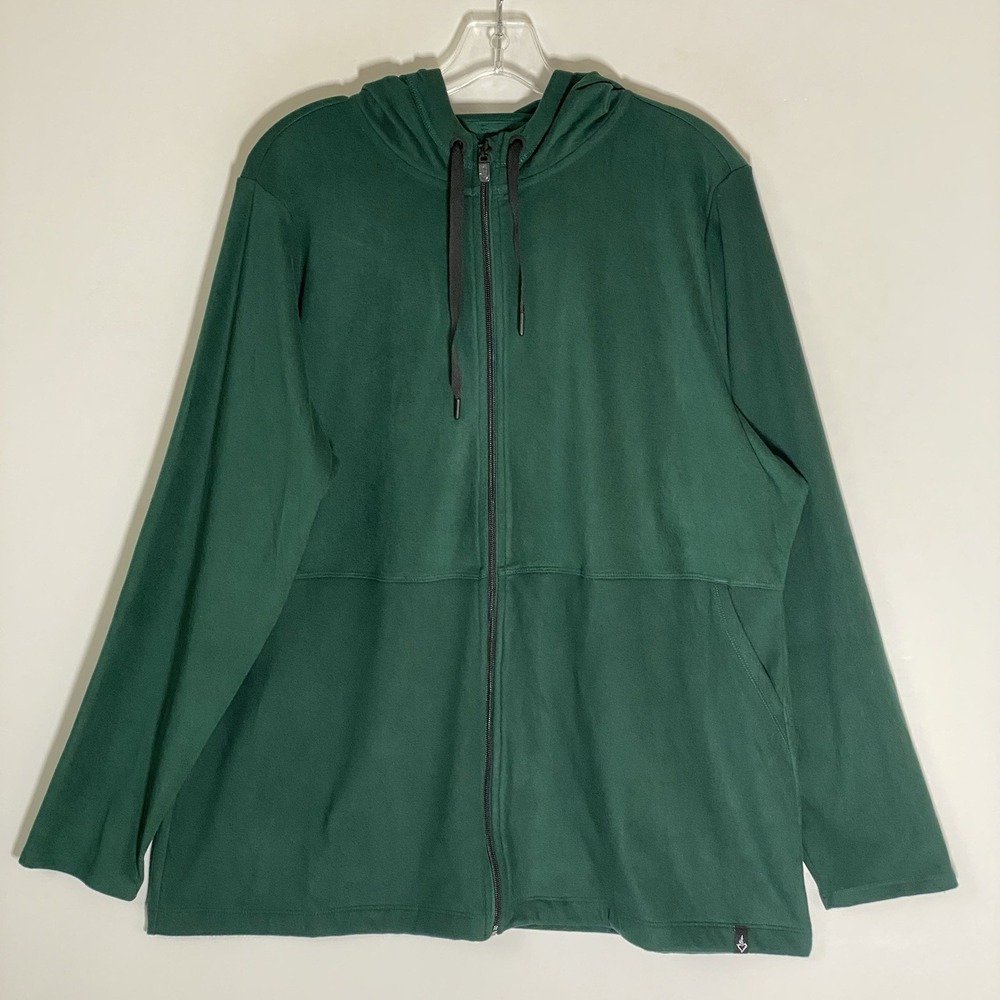 Torrid Happy Camper Jacket Womens 1 Green Hooded Pockets Stretch Woven Oversized